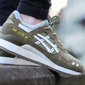 asics gel lyte olive green